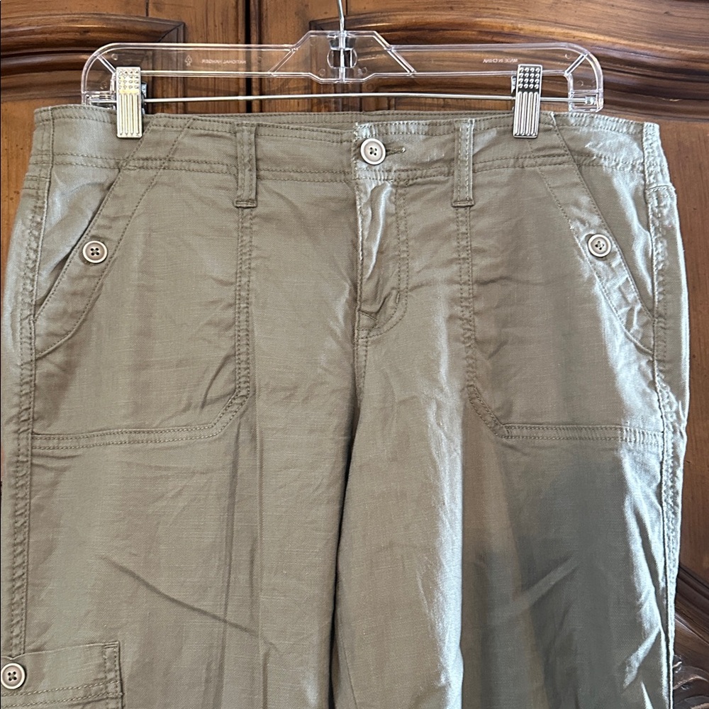 Level 99 Like New Linen Daryl’s Cargo Pants Women's Olive Jeans 29 - Picture 6 of 11